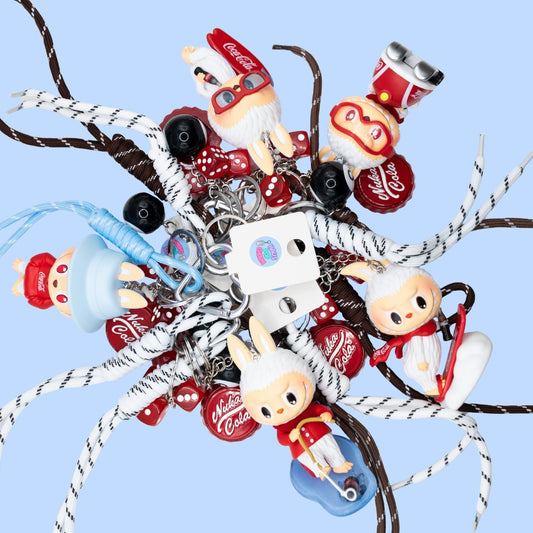 Handmade POP MART The Monsters Labubu Coca Cola Series Keychain/Bag Charm