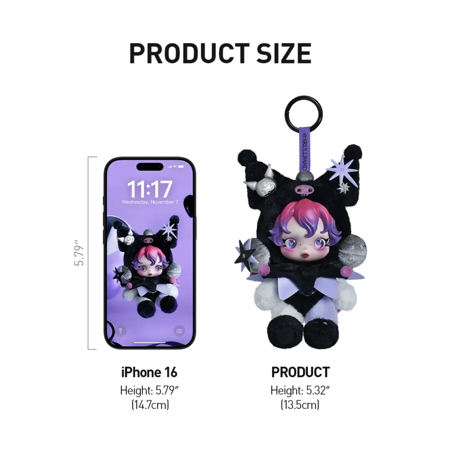 POP MART SKULLPANDA × KUROMI Plush Pendant