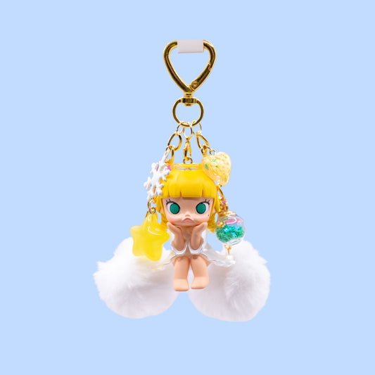 Handmade POP MART MOLLY Castle Miracle Box Keychain ANGEL
