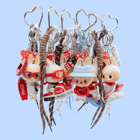 Handmade POP MART The Monsters Labubu Coca Cola Series Keychain/Bag Charm