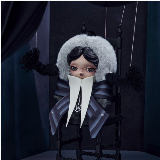 POP MART SKULLPANDA × Wednesday Plush Pendant (Nevermore Academy Uniform Version)